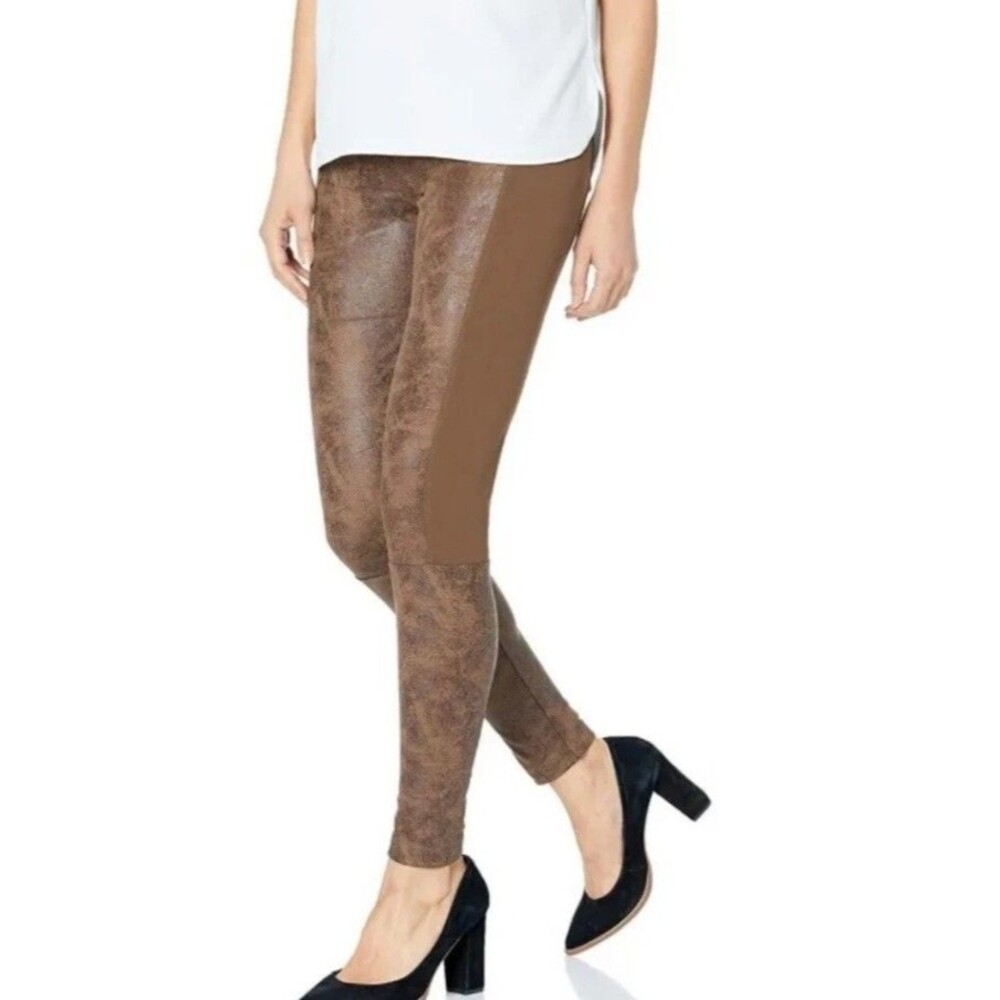 LYSSÉ Brown Faux Suede Stretch Ankle Leggings Women’s Regular Size S